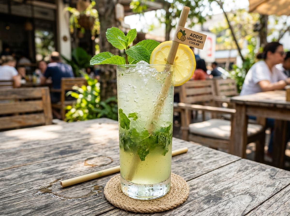 Addis Lemon Mint Cooler, a drinks dish
